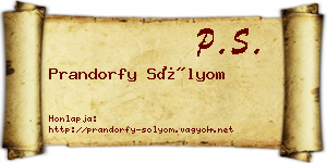 Prandorfy Sólyom névjegykártya